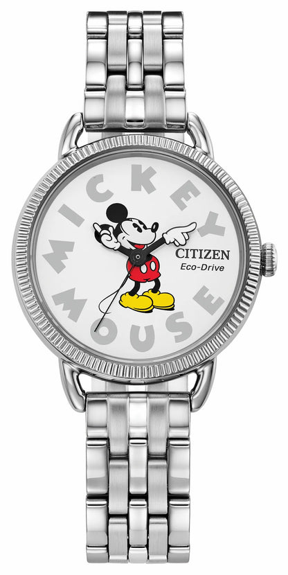 Citizen Mickey Mouse White Dial Stainless Steel Bracelet EM1051-53W