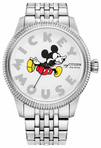 Citizen Mickey Mouse White Dial Stainless Steel Bracelet BM7481-53W