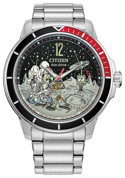 Citizen Mickey Astronaut Black Dial Stainless Steel Bracelet AW1709-54W