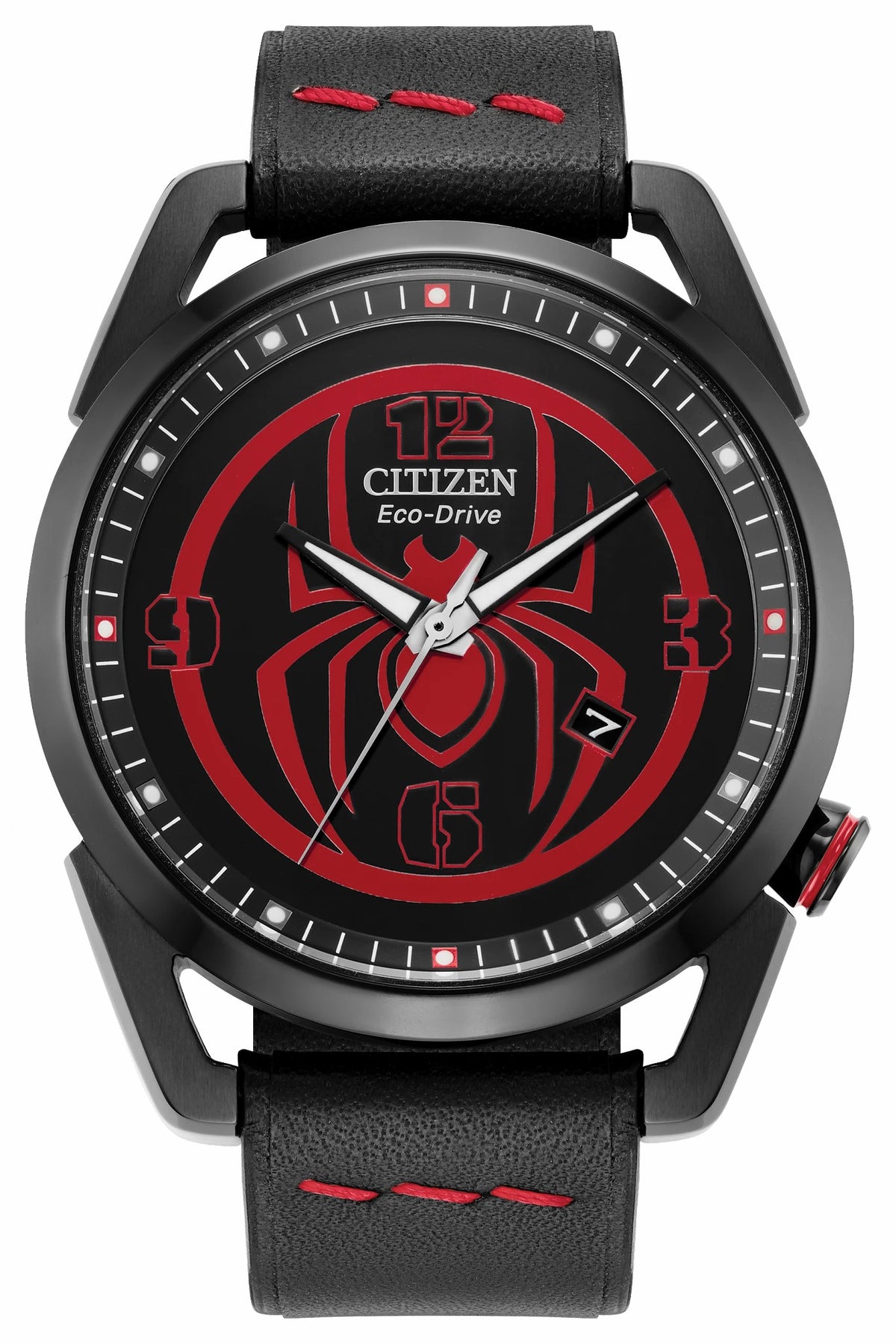 Citizen Miles Morales Black Dial Leather Strap AW1685-00W