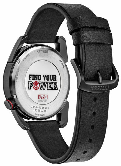 Citizen Miles Morales Black Dial Leather Strap AW1685-00W