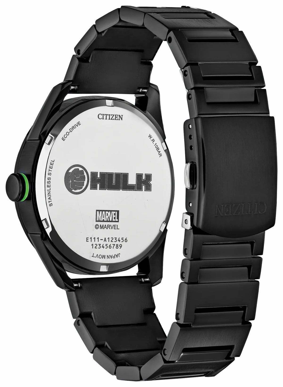 Citizen Hulk, Green Goliath Black Dial Stainless Steel Bracelet BM7675-57W