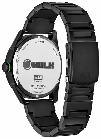 Citizen Hulk, Green Goliath Black Dial Stainless Steel Bracelet BM7675-57W