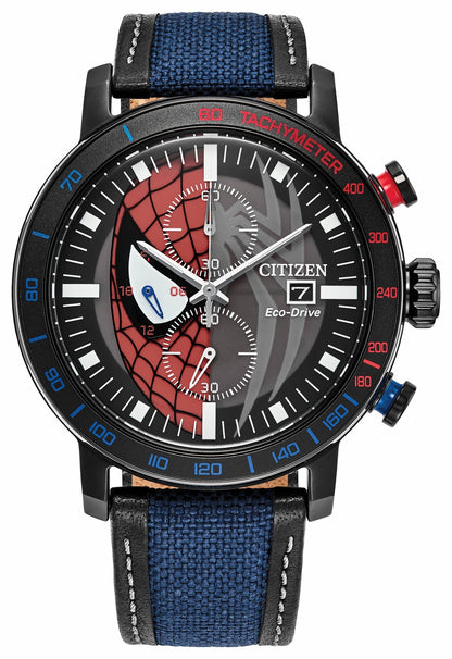 Citizen Spider-Man Double Vision Multiple Dial Nylon & Leather Strap CA0855-47W