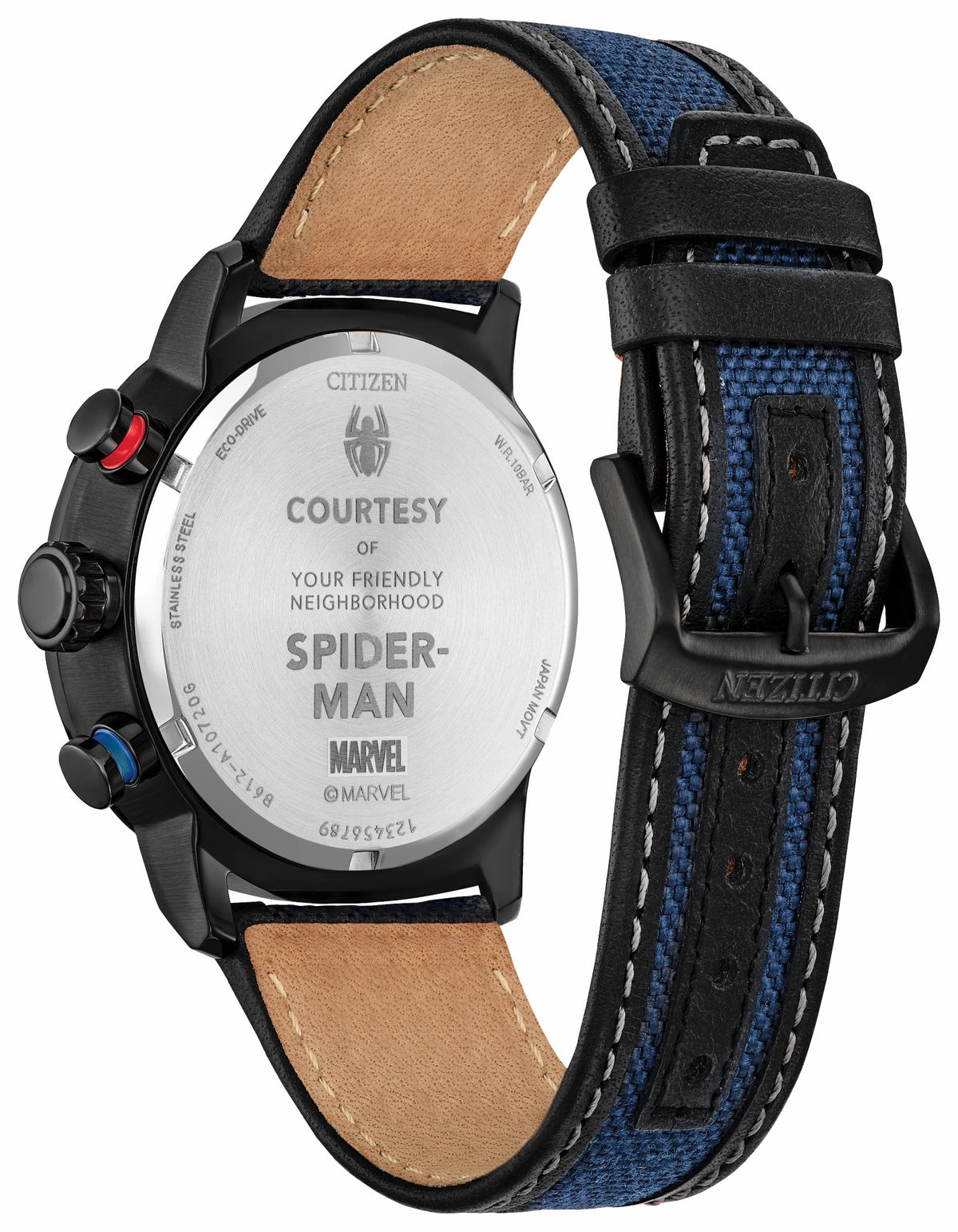 Citizen Spider-Man Double Vision Multiple Dial Nylon & Leather Strap CA0855-47W