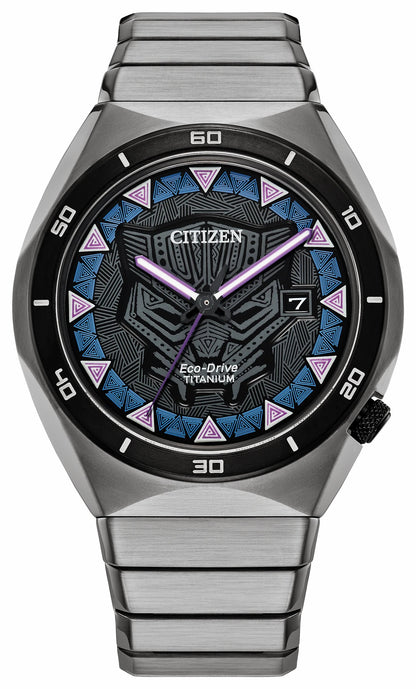 Citizen Black Panther Black Dial Super Titanium Bracelet AW1668-50W