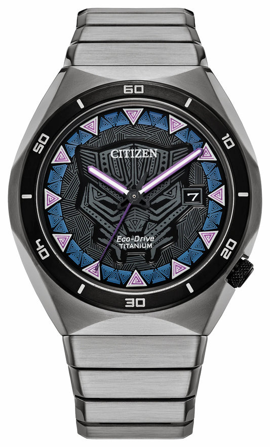 Citizen Black Panther Black Dial Super Titanium Bracelet AW1668-50W