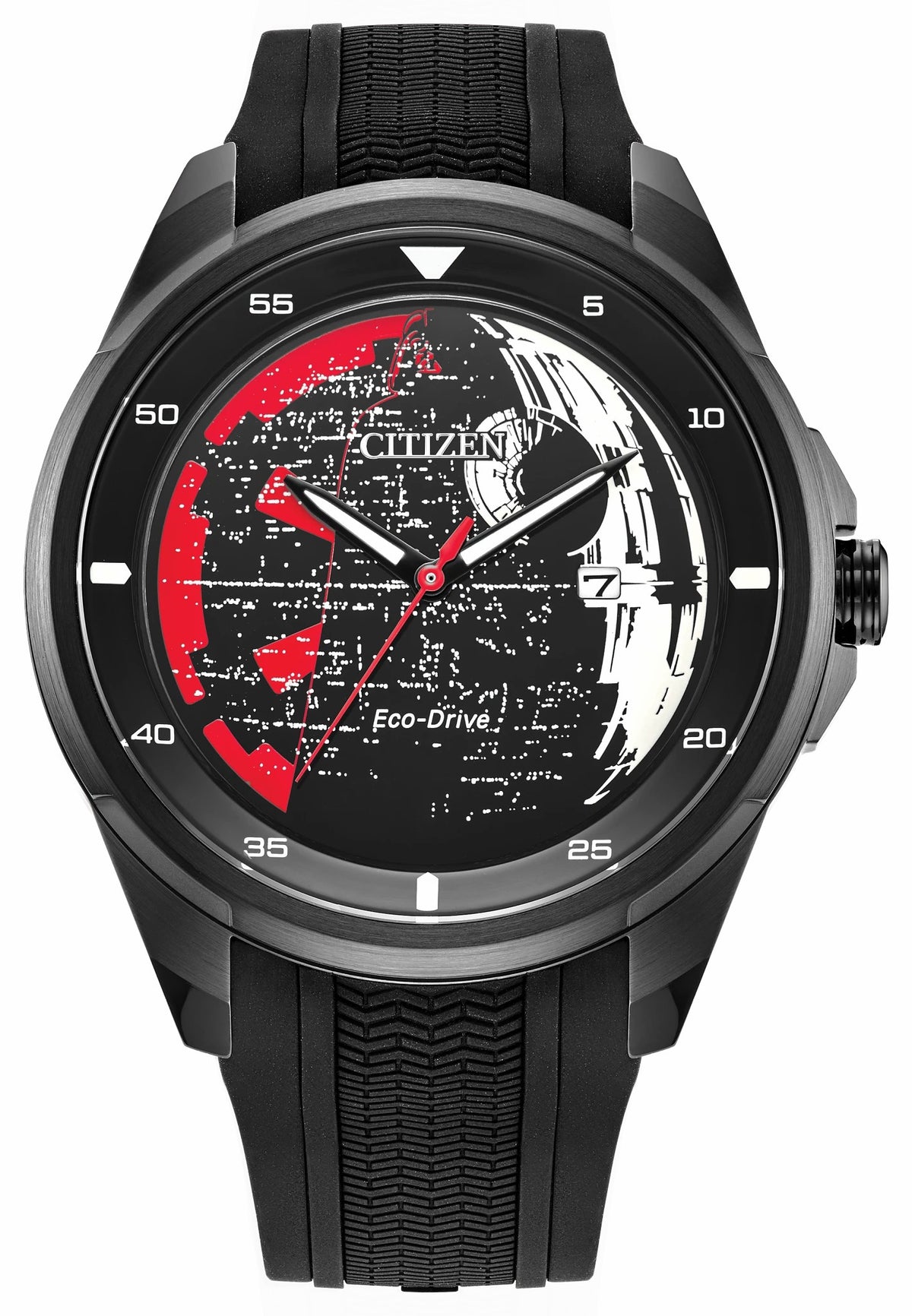 Citizen Death Star, Vader's Shadow Black Dial Silicone Strap AW1606-06W