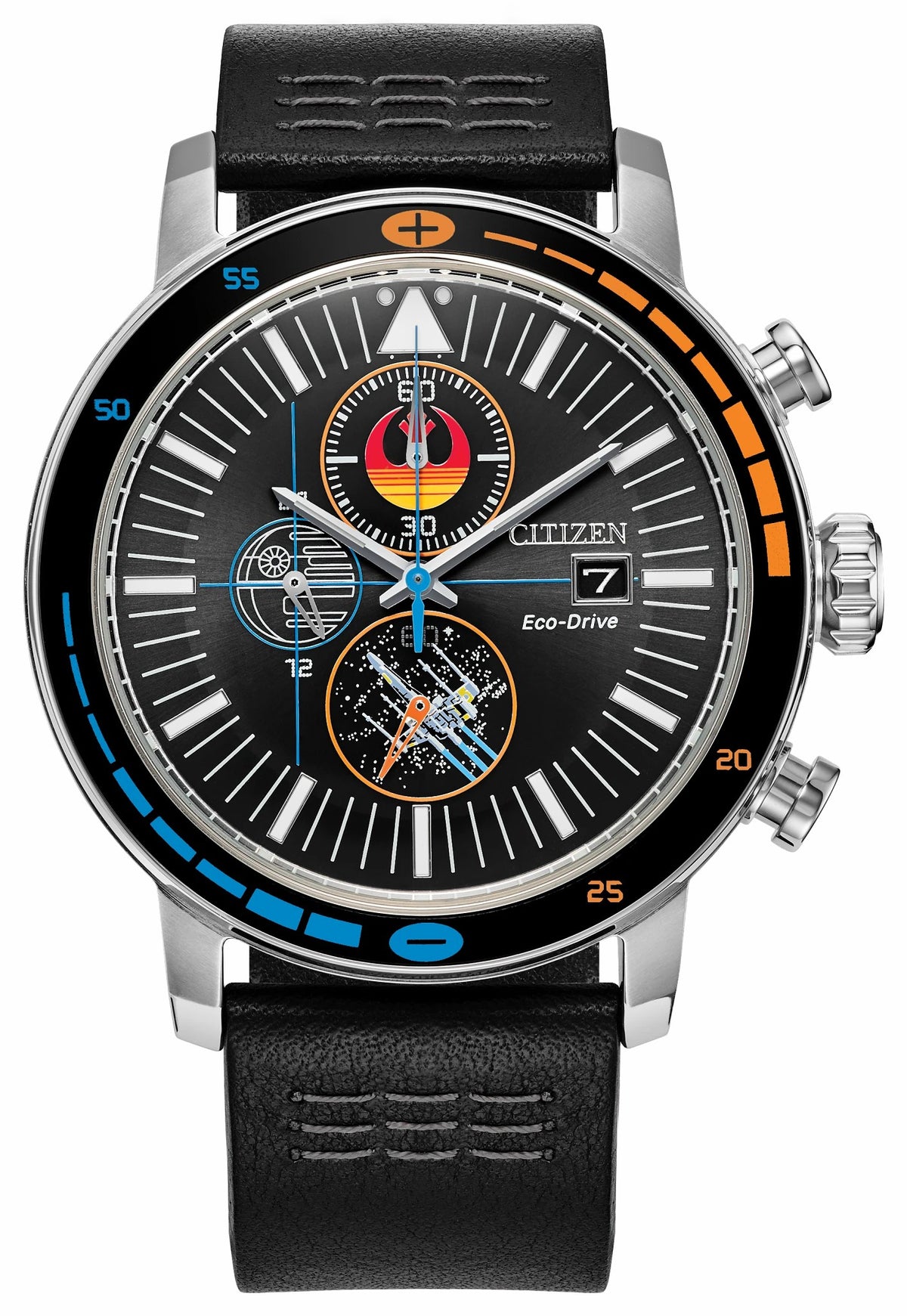 Citizen Rebel Starfighter Black Dial Leather Strap CA0870-43W