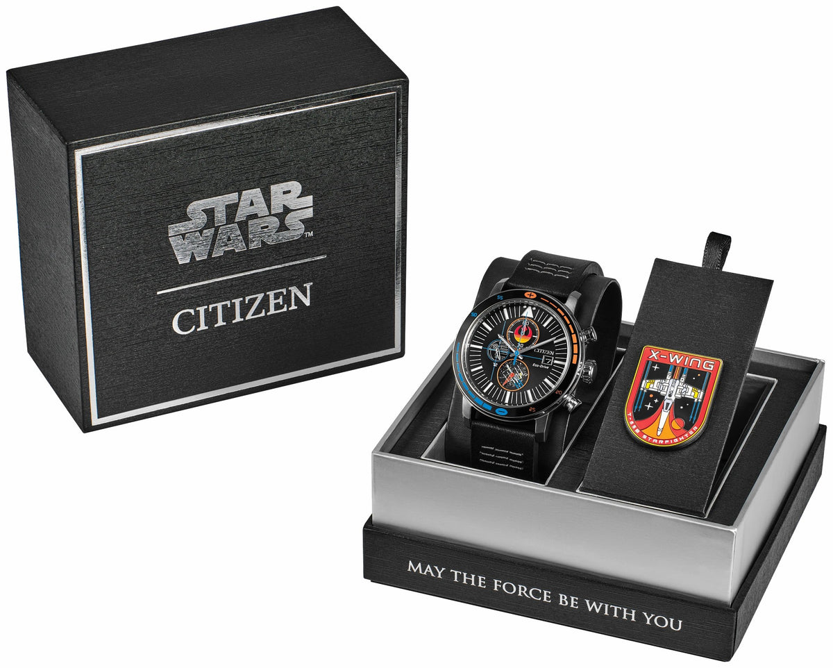 Citizen Rebel Starfighter Black Dial Leather Strap CA0870-43W