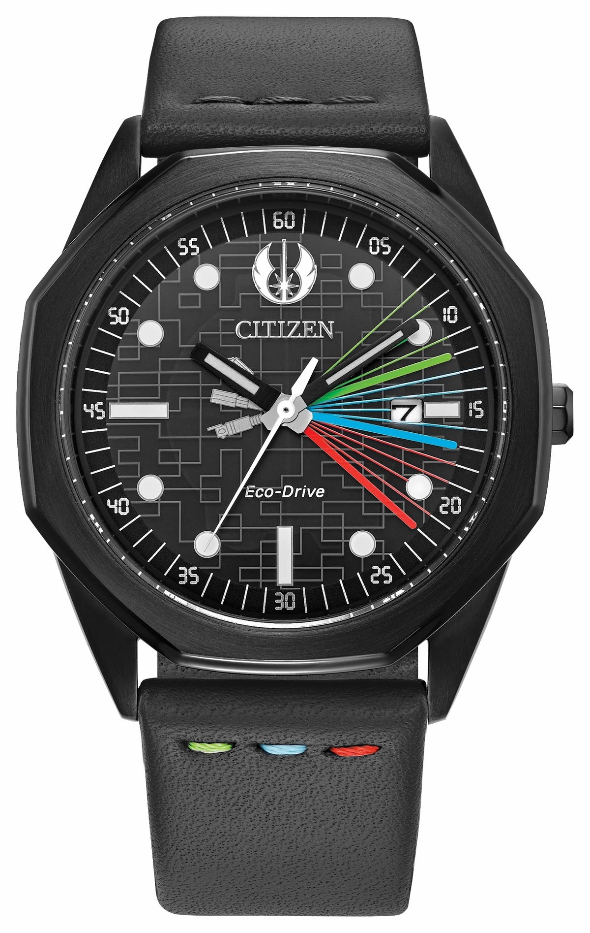 Citizen Jedi Master Black Dial Leather Strap BM7498-00W