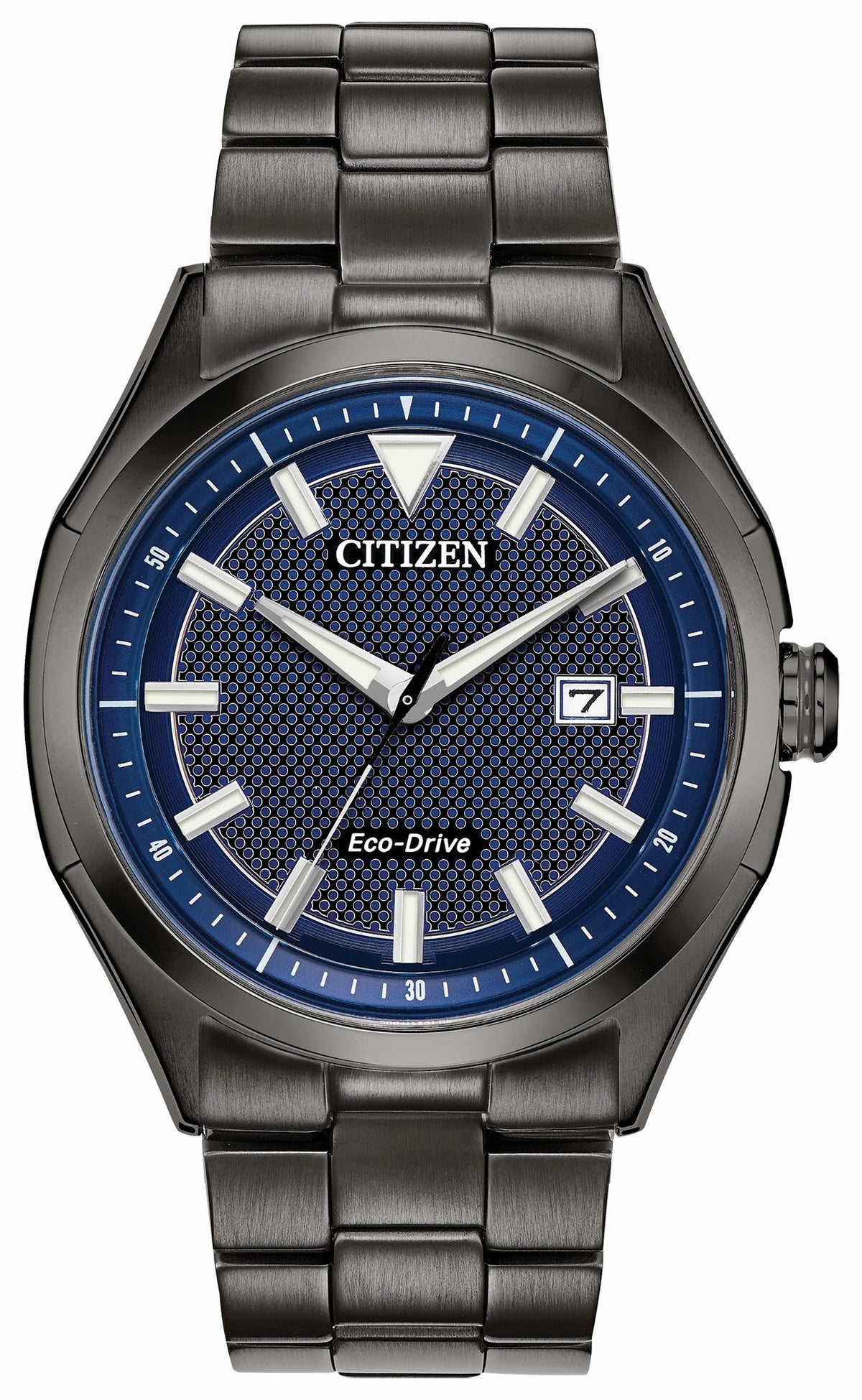 Citizen Citizen WDR Eco-Drive Black Blue Dial Stainless Steel Watch